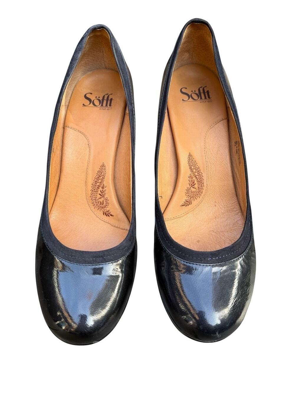 Sofft Women’s Size 10 Navy Patent Leather Pumps 3.25” Heel